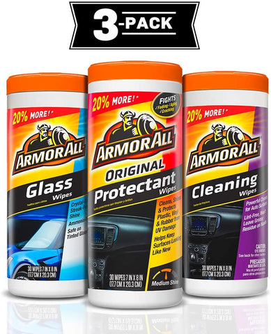 Armor All - 18782 Protectant, Glass and Cleaning Wipes, 30 Count Each