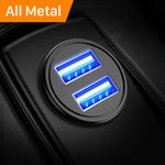 AINOPE Car Charger, 4.8A All Metal Car Charger Adapter Dual USB Port Fast Car Charging Mini Flush Fit Compatible with iPhone Xs max/XR/x/7/6s, iPad Air 2/Mini 3, Note 9/Galaxy S10/S9/S8