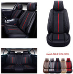 OASIS AUTO OS-007 Leather Car Seat Covers, Faux Leatherette Automotive Vehicle Cushion Cover for Cars SUV Pick-up Truck Universal Fit Set for Auto Interior Accessories